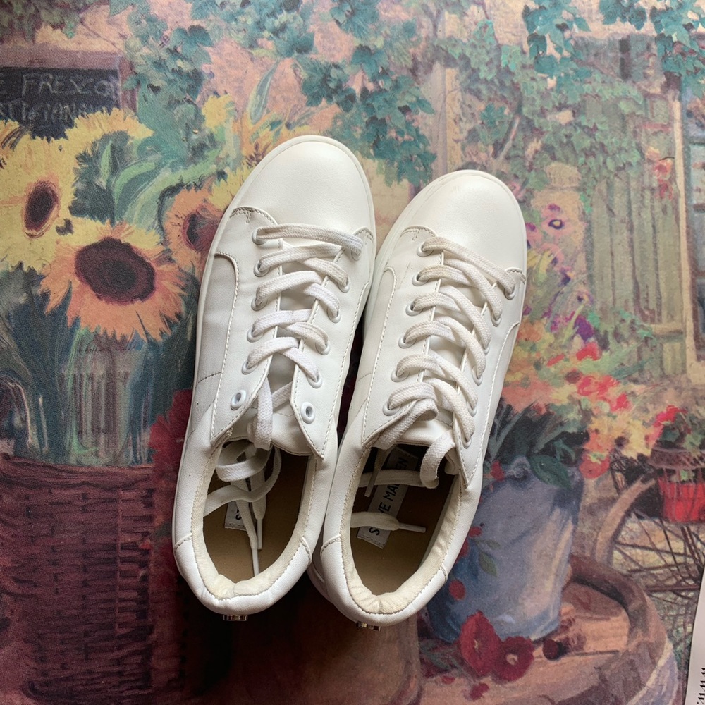 Steve madden white sneaker sale price $25 only.